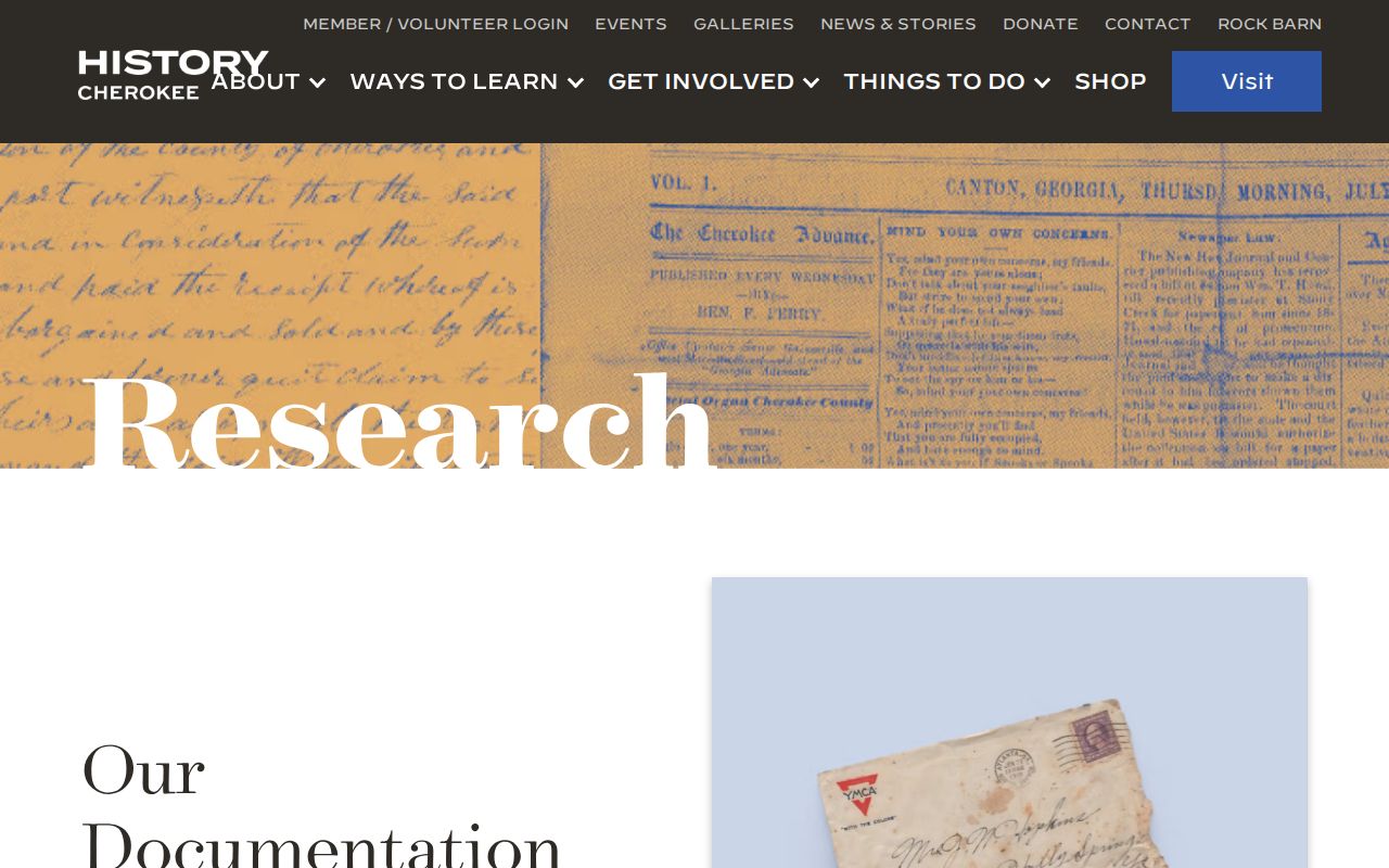 History Cherokee research collections page for Cherokee County city directory research