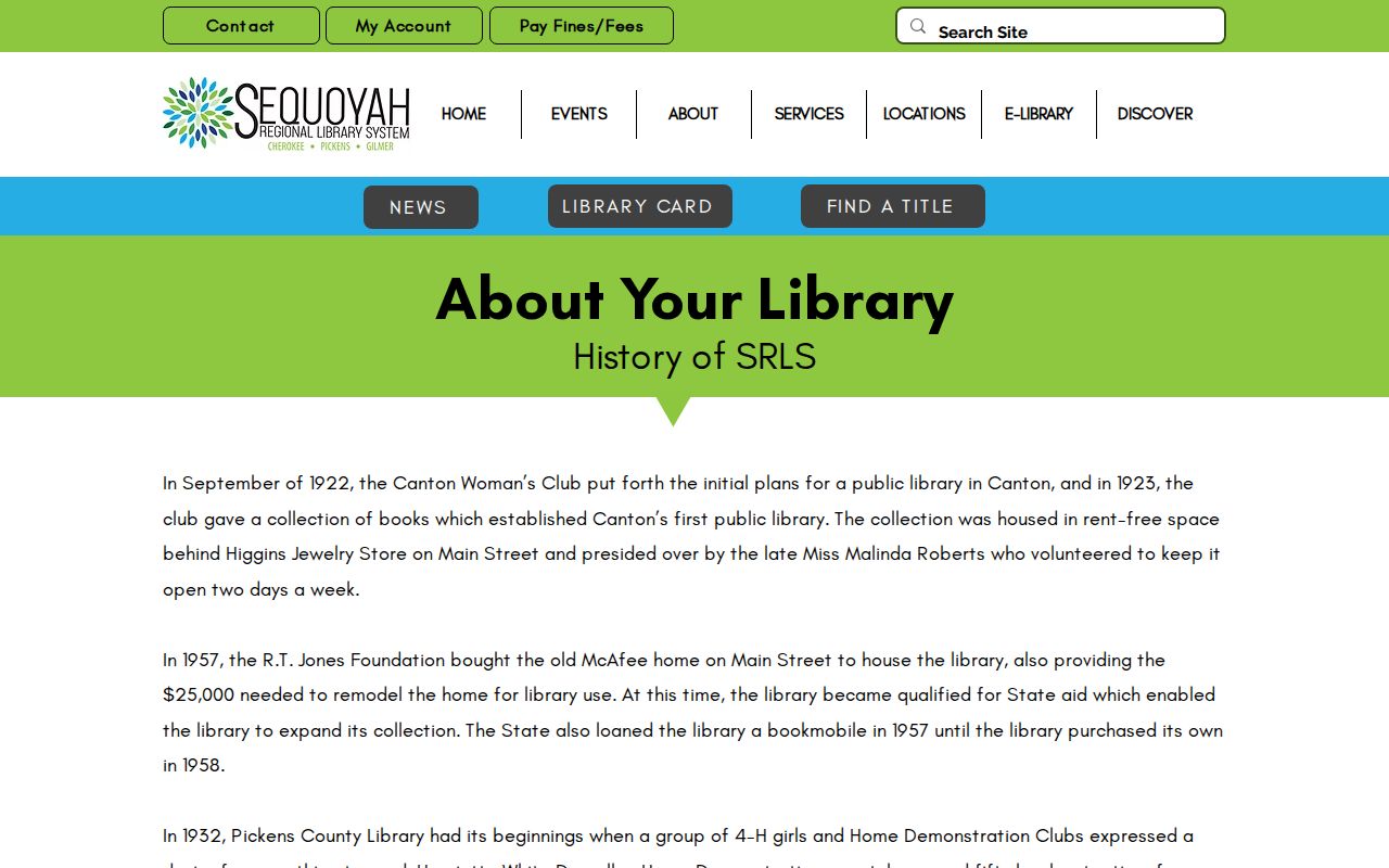 Sequoyah Regional Library local history resources for Cherokee County directory searches