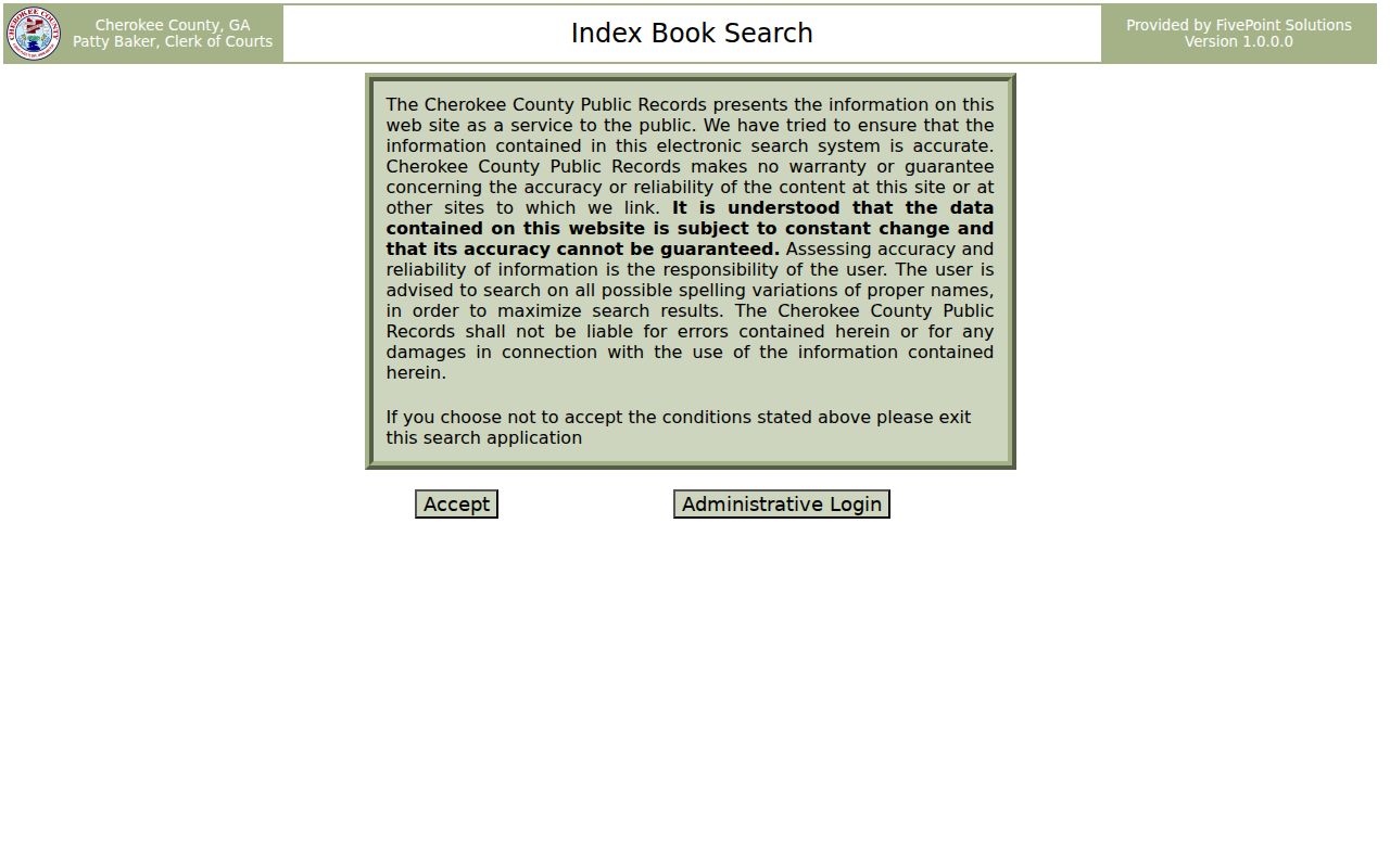 Cherokee County previous residents pre-1989 deed index books